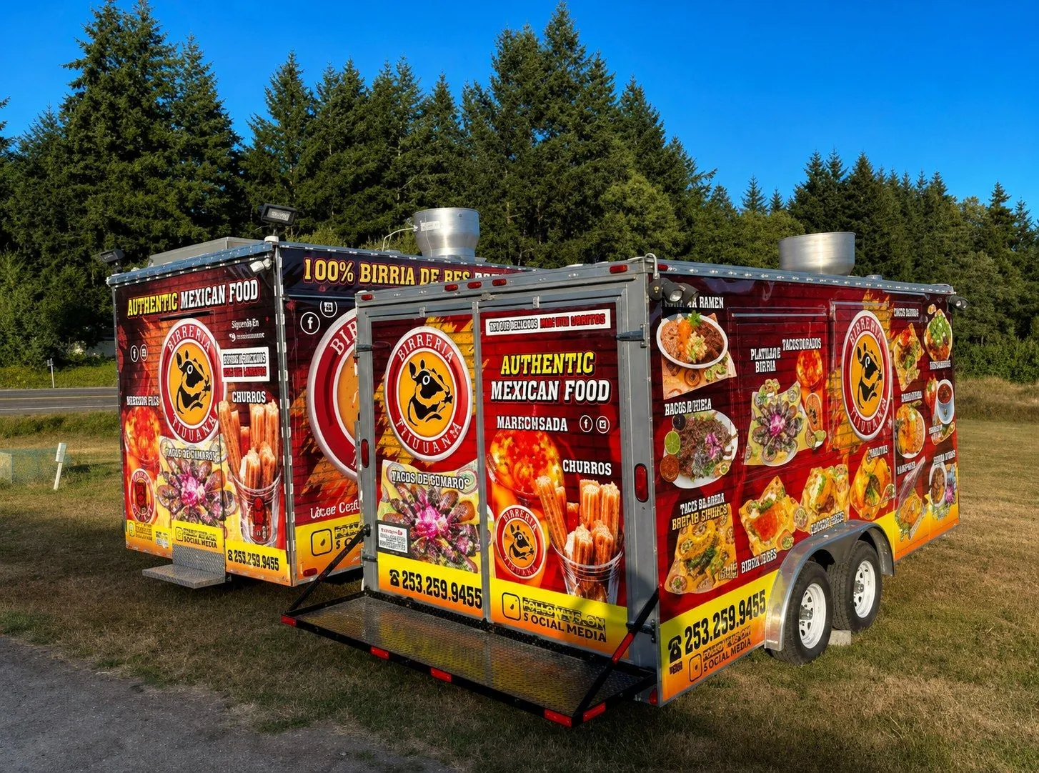 Birrieria Tijuana food truck exterior with menu graphics